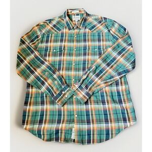 Lucky Brand Men's Western Pearl Snap Long Sleeve Flannel Shirt Cowboy Size XL/TG